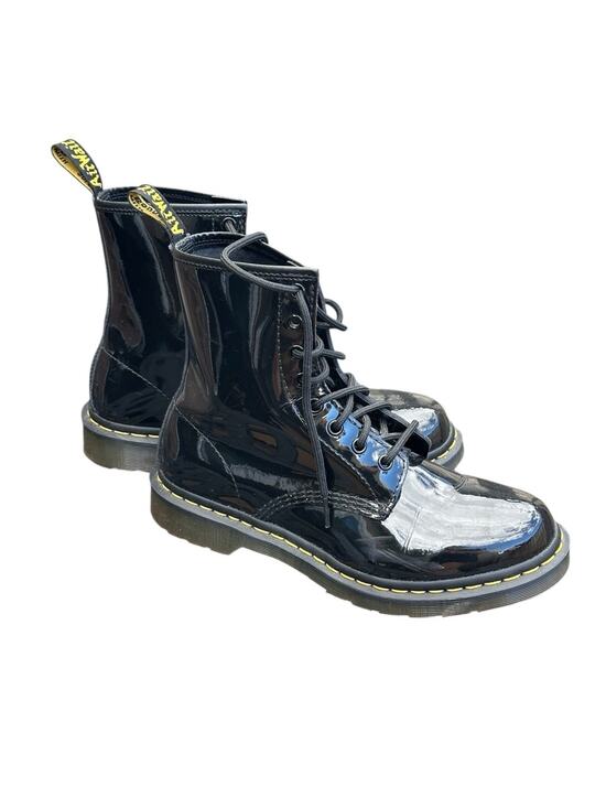 Dr. Martens Shoes - Black Patent Leather Lace-Up Dr. Marten Boots 8M 9L